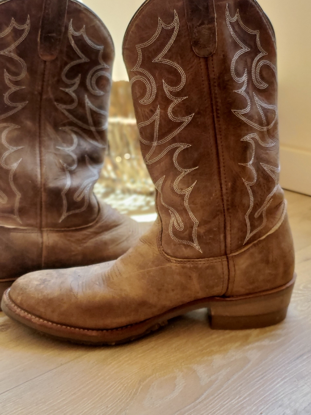 Double H Classic Brown Leather Western Cowboy Boots - Men
